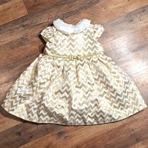 Jona Michelle Girls gold and white sparkling dress size 3T